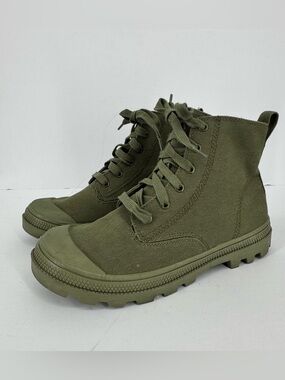 Skechers Olive Green Mountbay Sneaker Boot Canvas Combat Gorpcore Booties 8
